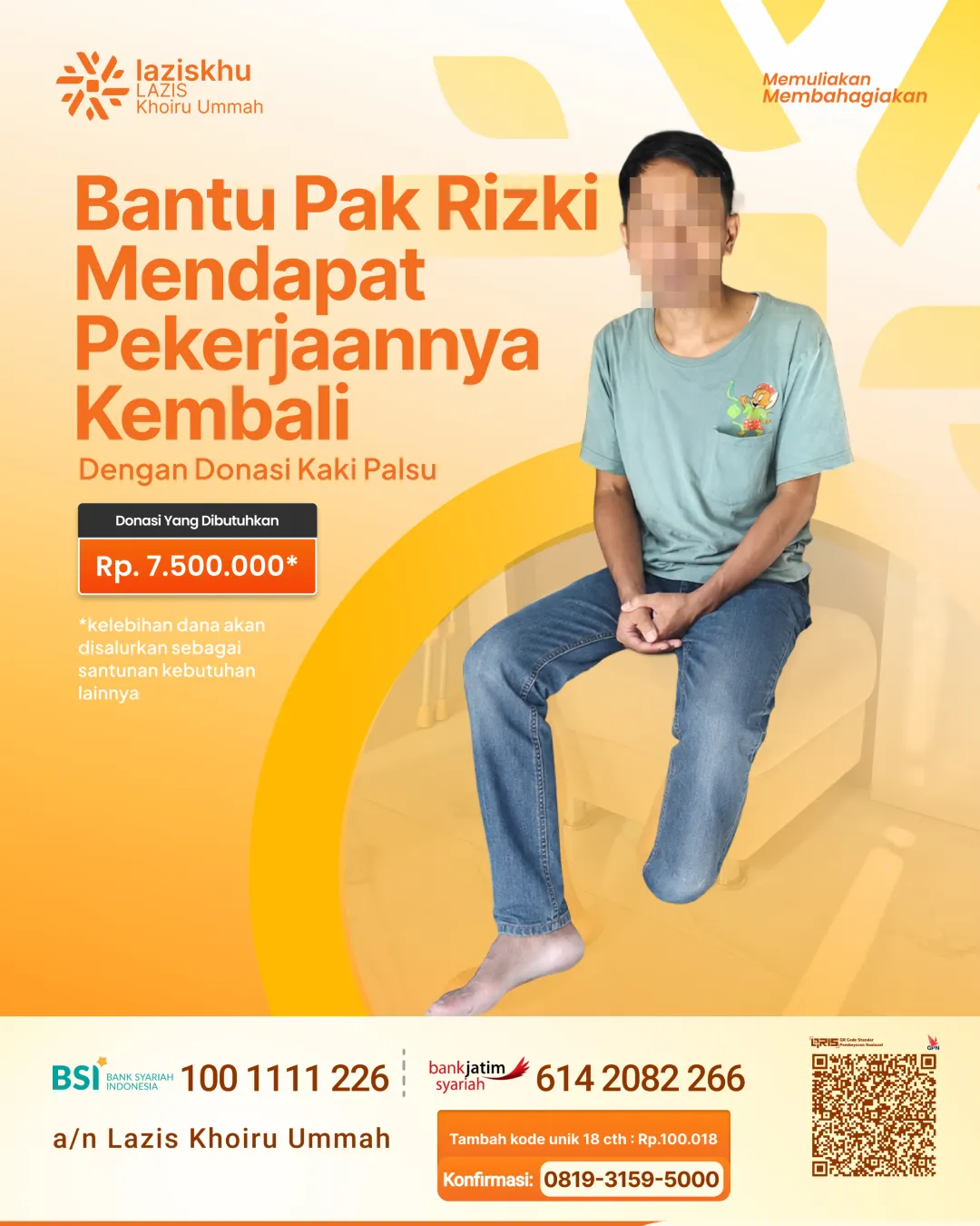 gambar untuk Bantu Pak Rizki Dapatkan Kaki Palsu, Kembali Bekerja Sebagai Ojol